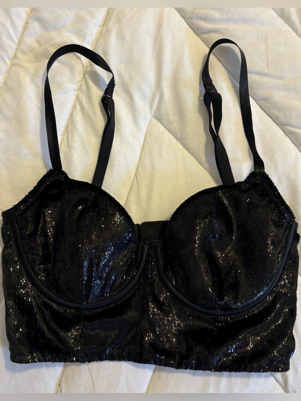 Victorias Secret Velvet Bustier Bra/Top